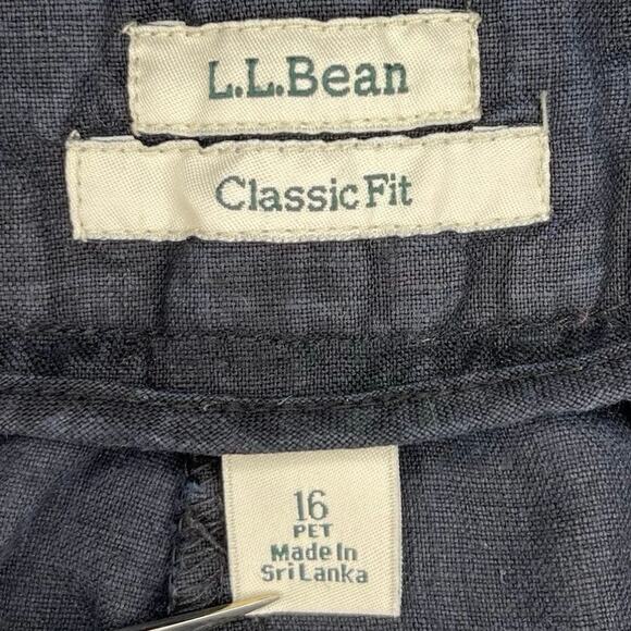 L.L. Bean Classic Fit Cropped Linen Pant Size 16P - Picture 7 of 8